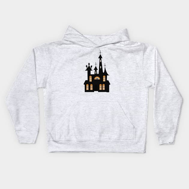 The Haunted House Kids Hoodie by Pieartscreation